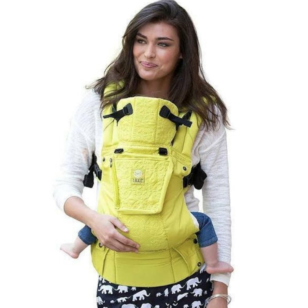 NIB LÍLLÉbaby Complete Embossed Baby Carrier, Citrus (Green/Yellow)